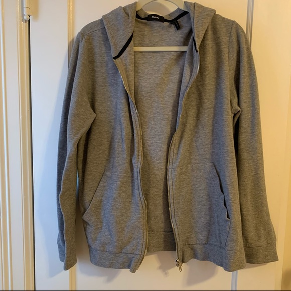 Theory Gray Zip-up Hoodie - Picture 1 of 8